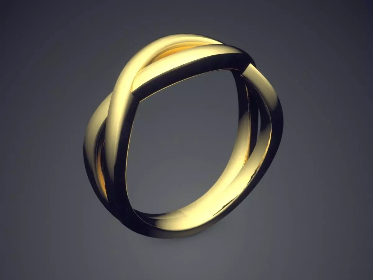 Unique Simple Minimalistic Futuristic Design Engagement Ring 3D print model_0
