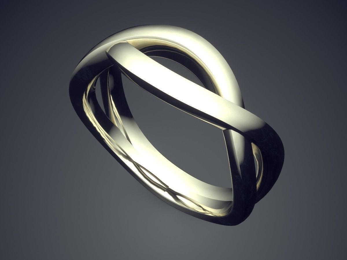 Unique Simple Minimalistic Futuristic Design Engagement Ring 3D print model_1