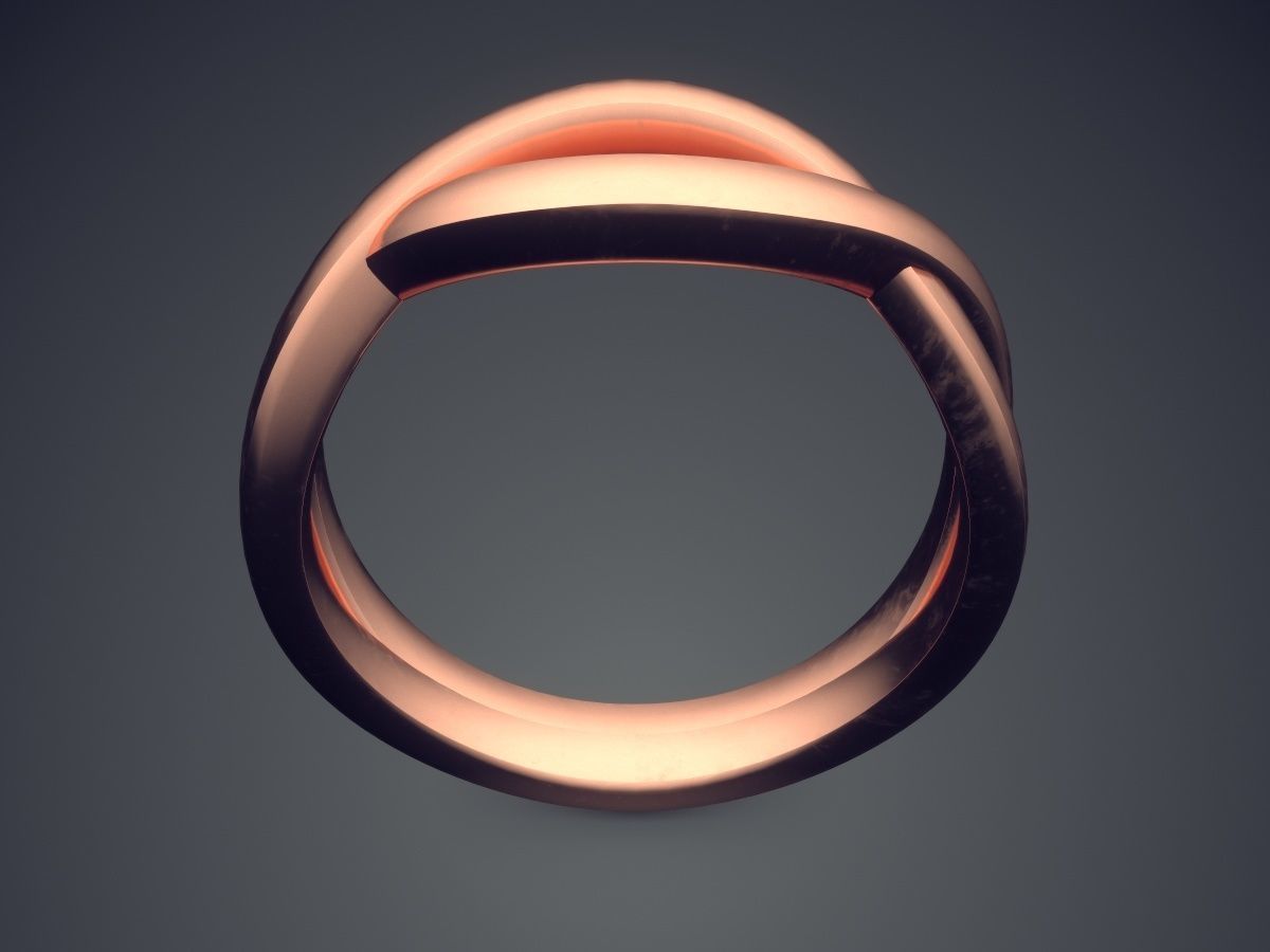 Unique Simple Minimalistic Futuristic Design Engagement Ring 3D print model_2