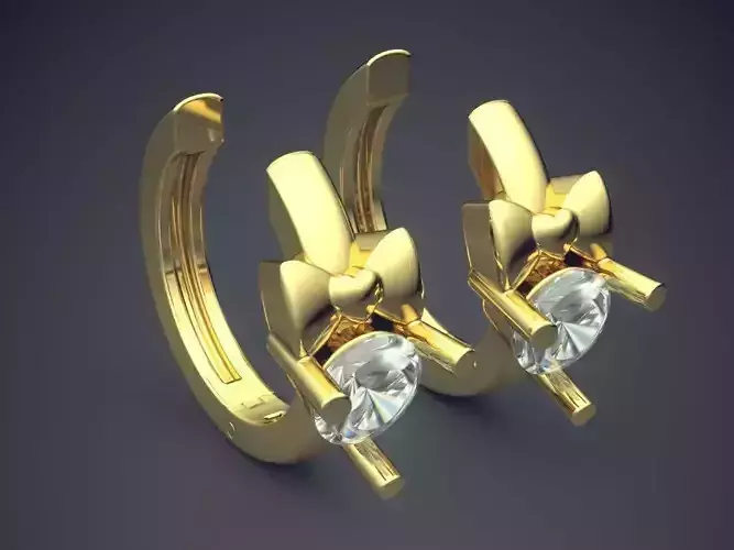 Magnificent Unique Golden Earrings With Diamonds