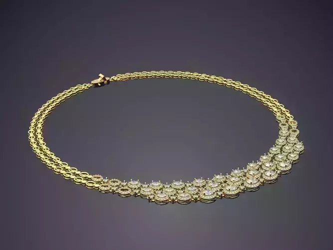 Magnificent Unique Minimalistic Necklace with Diamonds