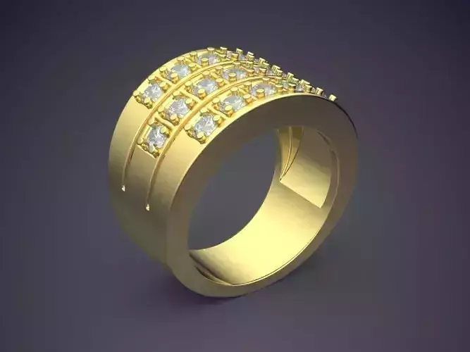 Elegant Classic Luxurious Thick Diamond-Ring for Men