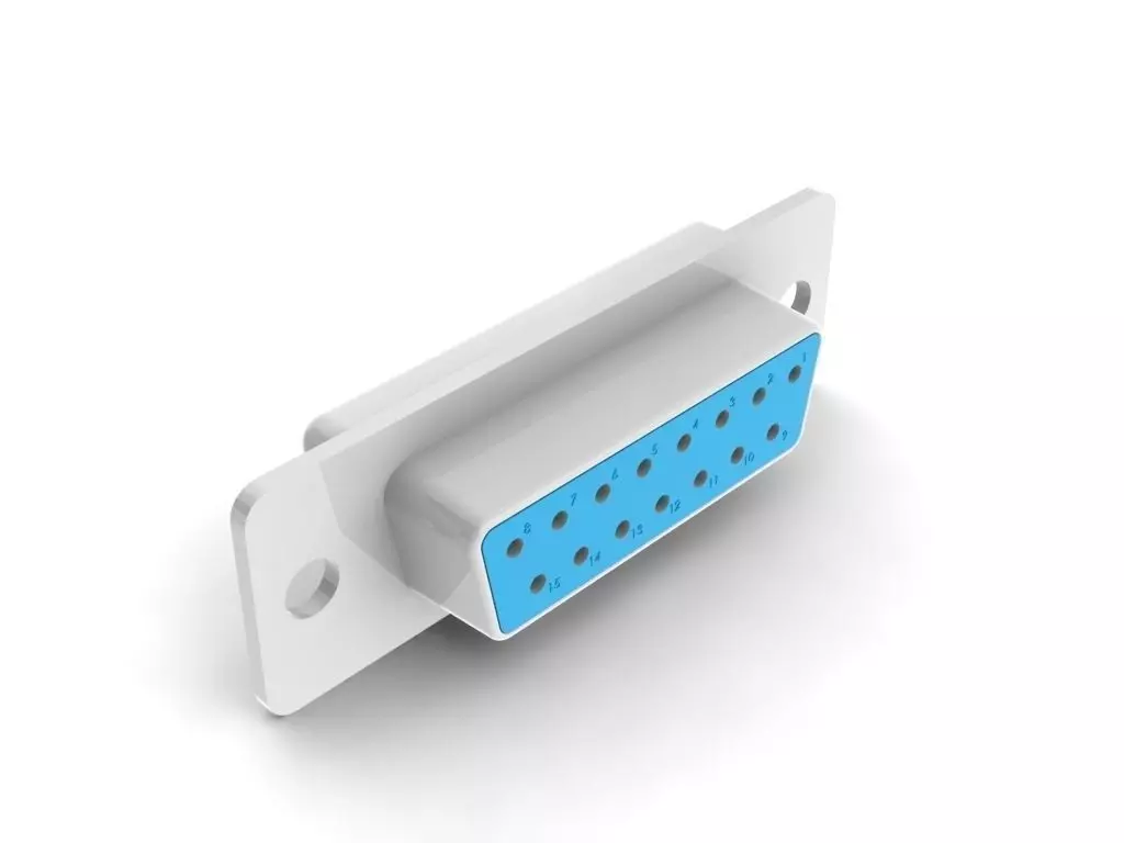 DB15 connector Free 3D model_0