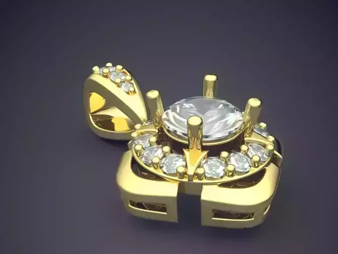 Magnificent Unique Flower-like Pendant With Diamonds