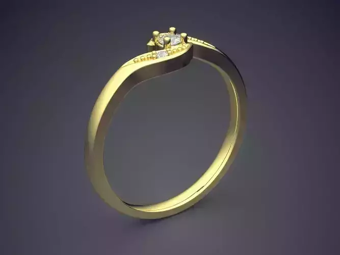 Classic Precious Detailed Engagement Ring with Small Diamonds