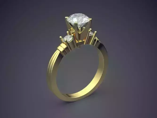 Luxurious Minimalistic Engagement Ring with Diamonds