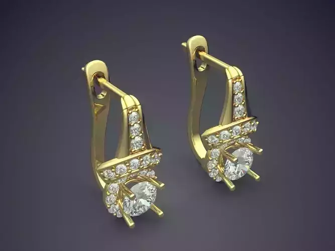 Elegant Classic Minimal Luxurious Diamond-Earrings