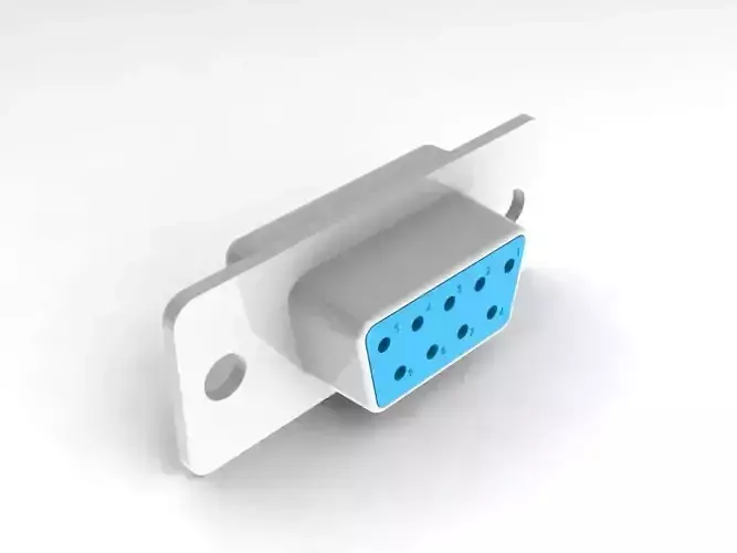 Connector DB9 female Free 3D model