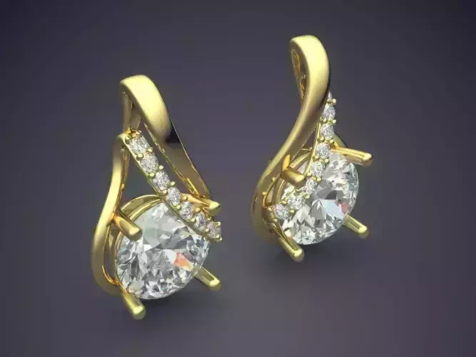 Fancy Elegant Luxurious Diamond-Earrings 