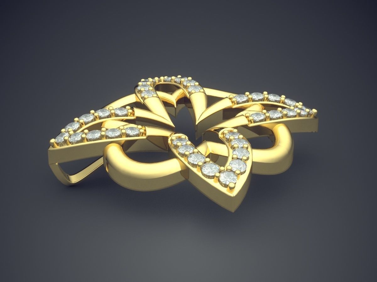 Unique Beautiful Extravagant Golden Flower-like Pendant 3D print model_3