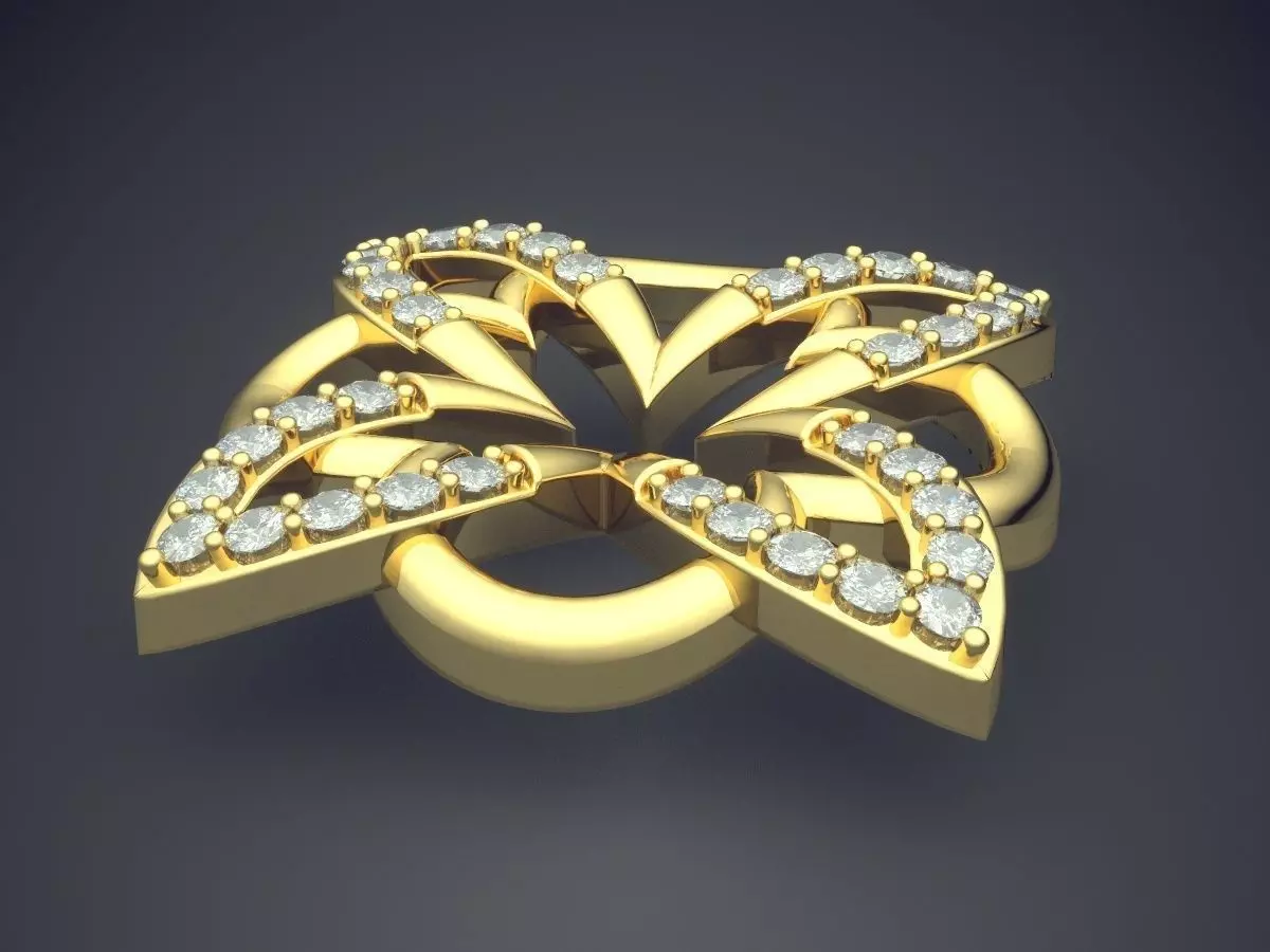 Unique Beautiful Extravagant Golden Flower-like Pendant 3D print model_0