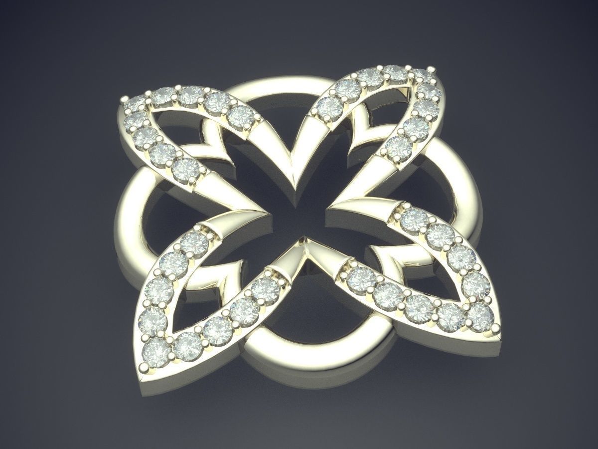 Unique Beautiful Extravagant Golden Flower-like Pendant 3D print model_1