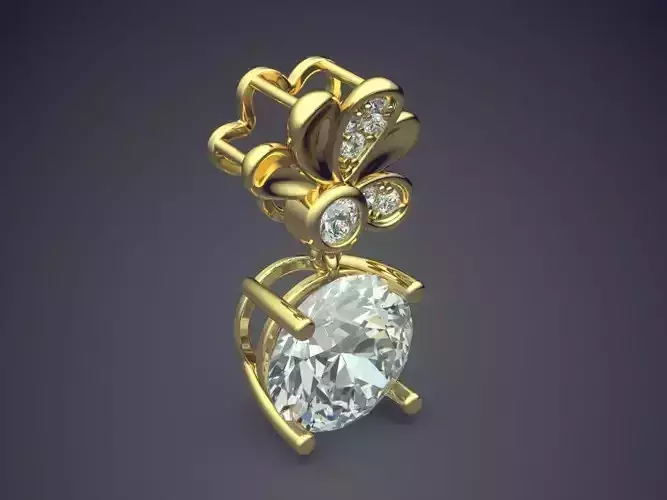 Luxurious Detailed Golden Pendant with Diamonds