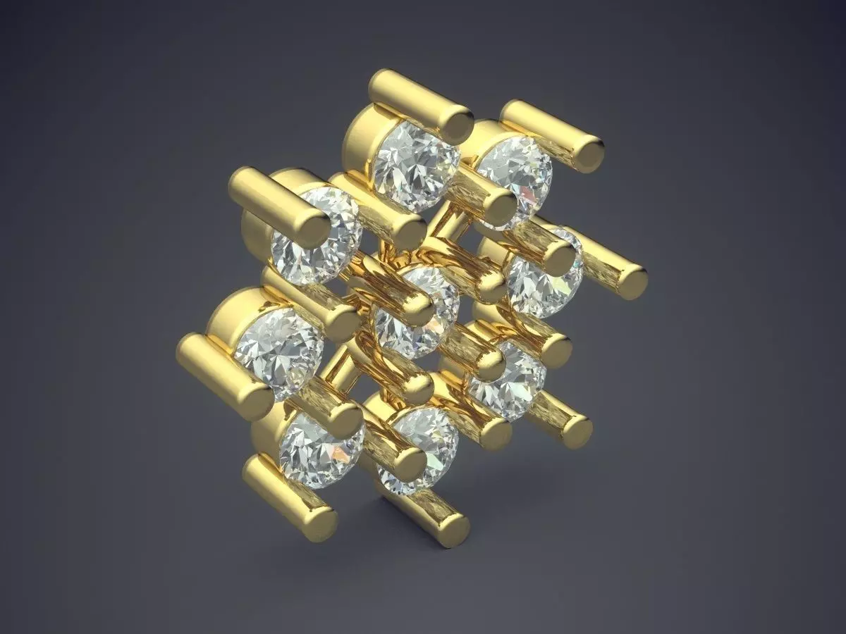 Extravagant Extremely Detailed Flower-like Pendant With Diamonds 3D print model_0