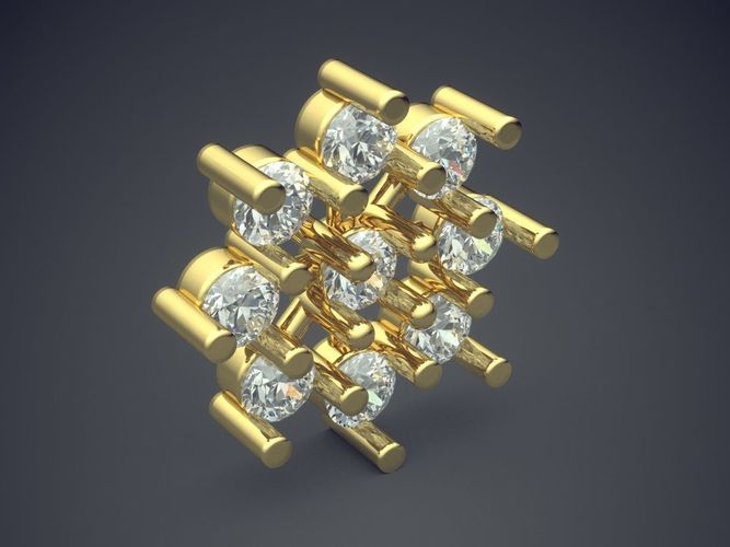 Extravagant Extremely Detailed Flower-like Pendant With Diamonds 3D print model