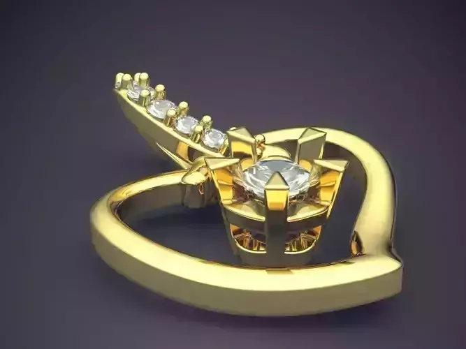 Beautiful Heart-Shaped Minimalistic Pendant with Diamonds