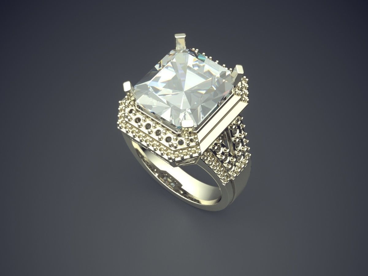 Extravagant Thick Diamond-Ring for Men 3D print model_1