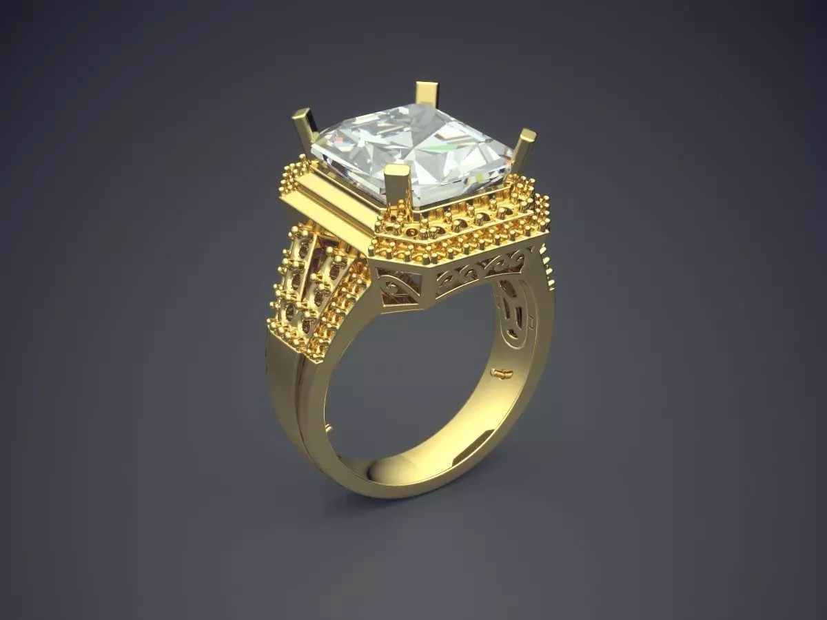 Extravagant Thick Diamond-Ring for Men 3D print model_0