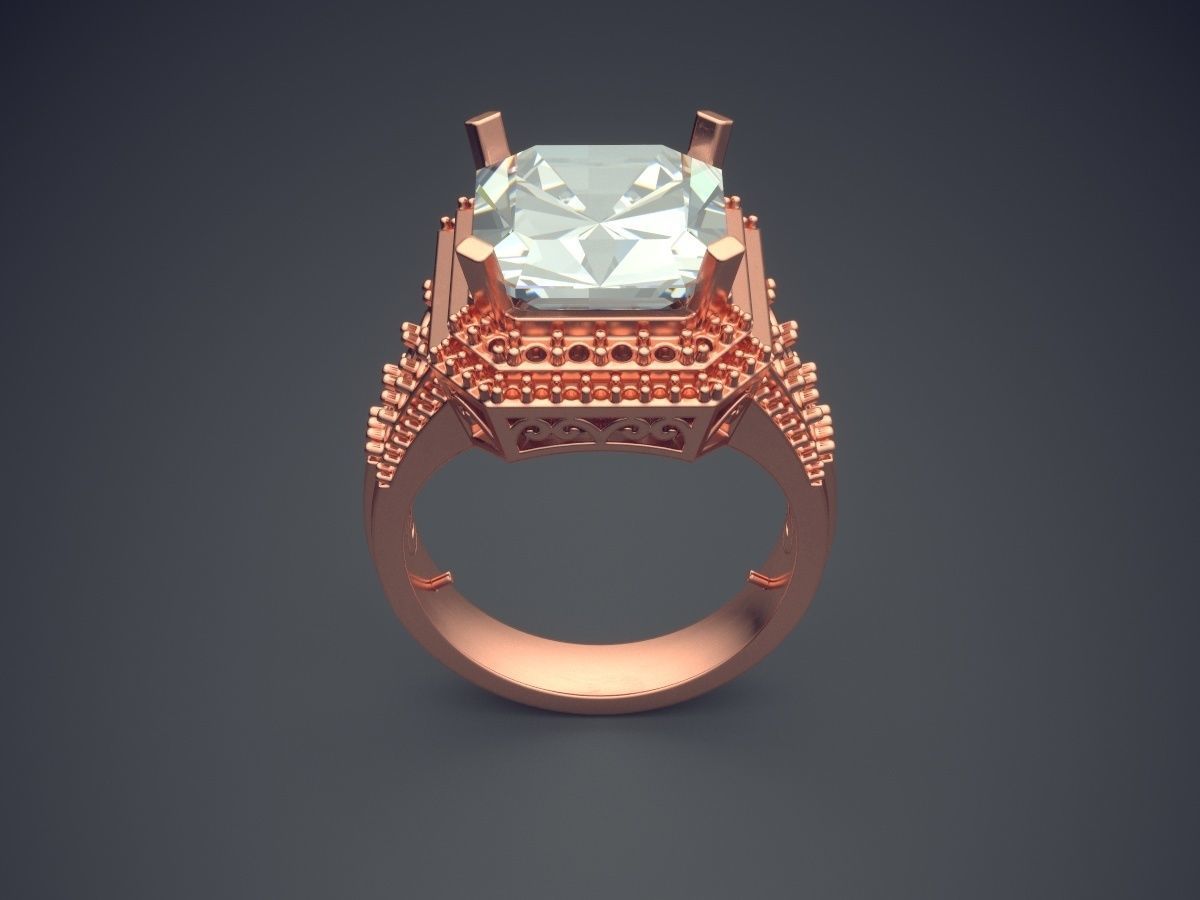 Extravagant Thick Diamond-Ring for Men 3D print model_2
