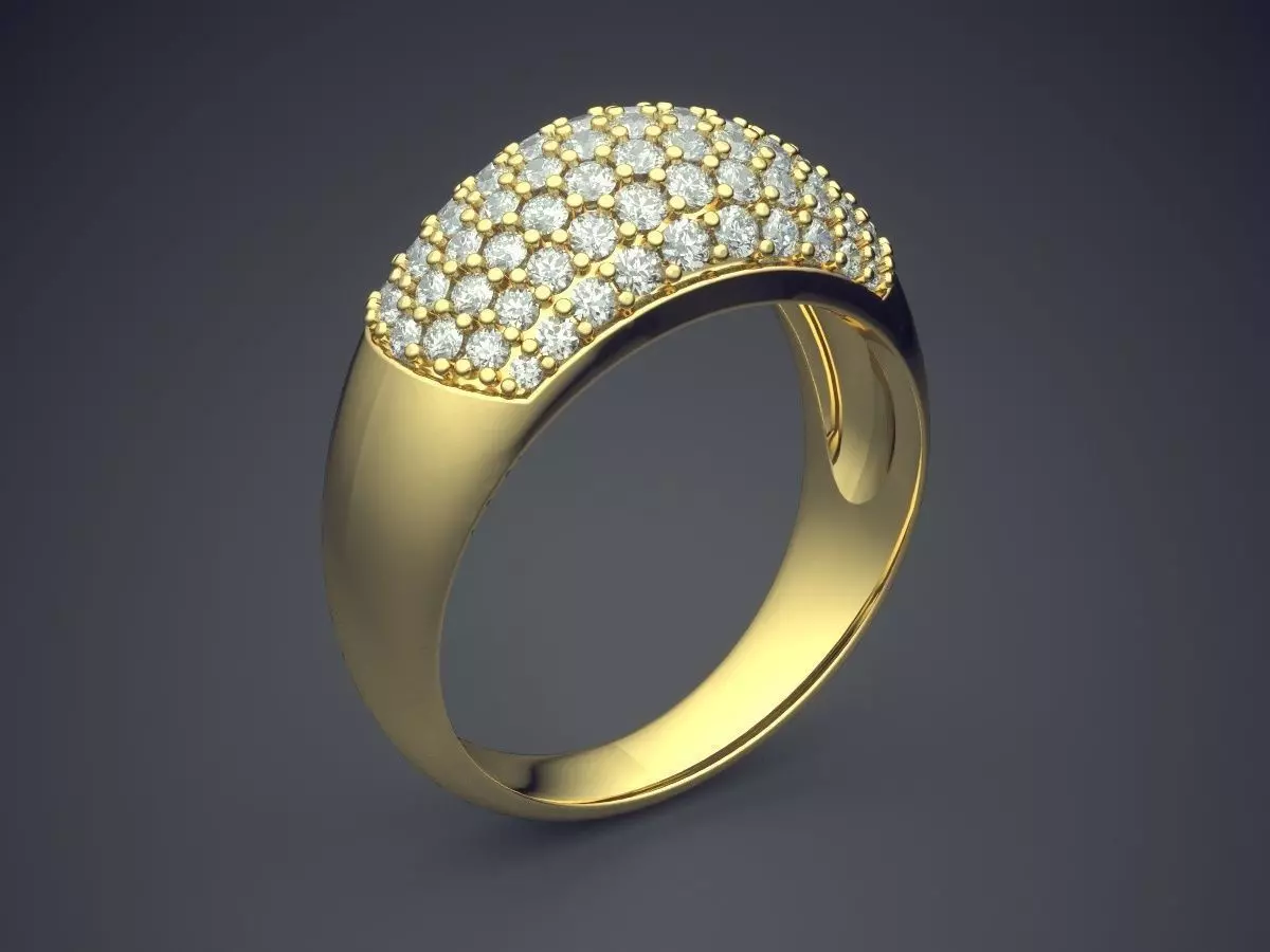 Luxurious Glamorous Thick Diamond-Ring for Engagement 3D print model