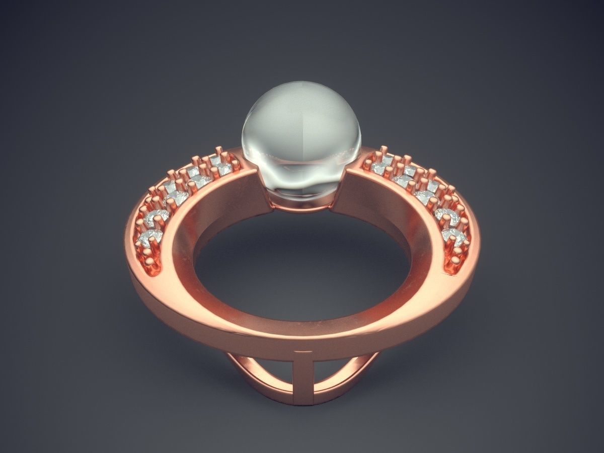 Unique Classic Minimal Design Pendant with Pearls 3D print model_2