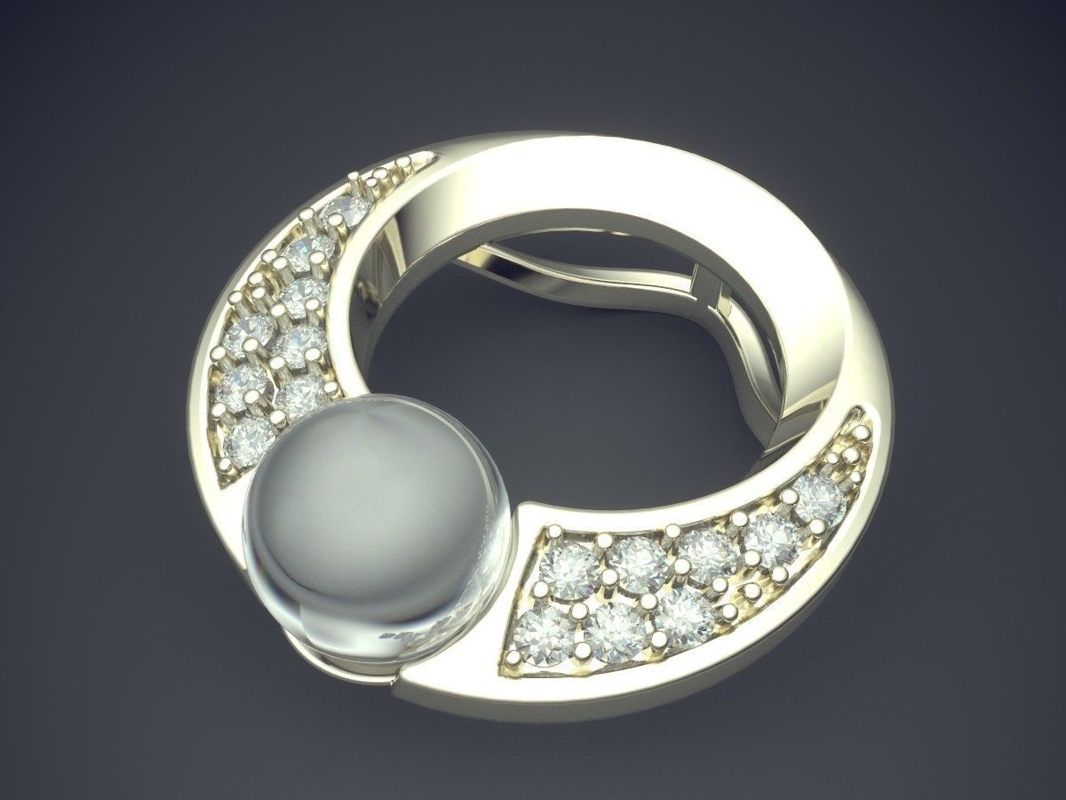 Unique Classic Minimal Design Pendant with Pearls 3D print model_1