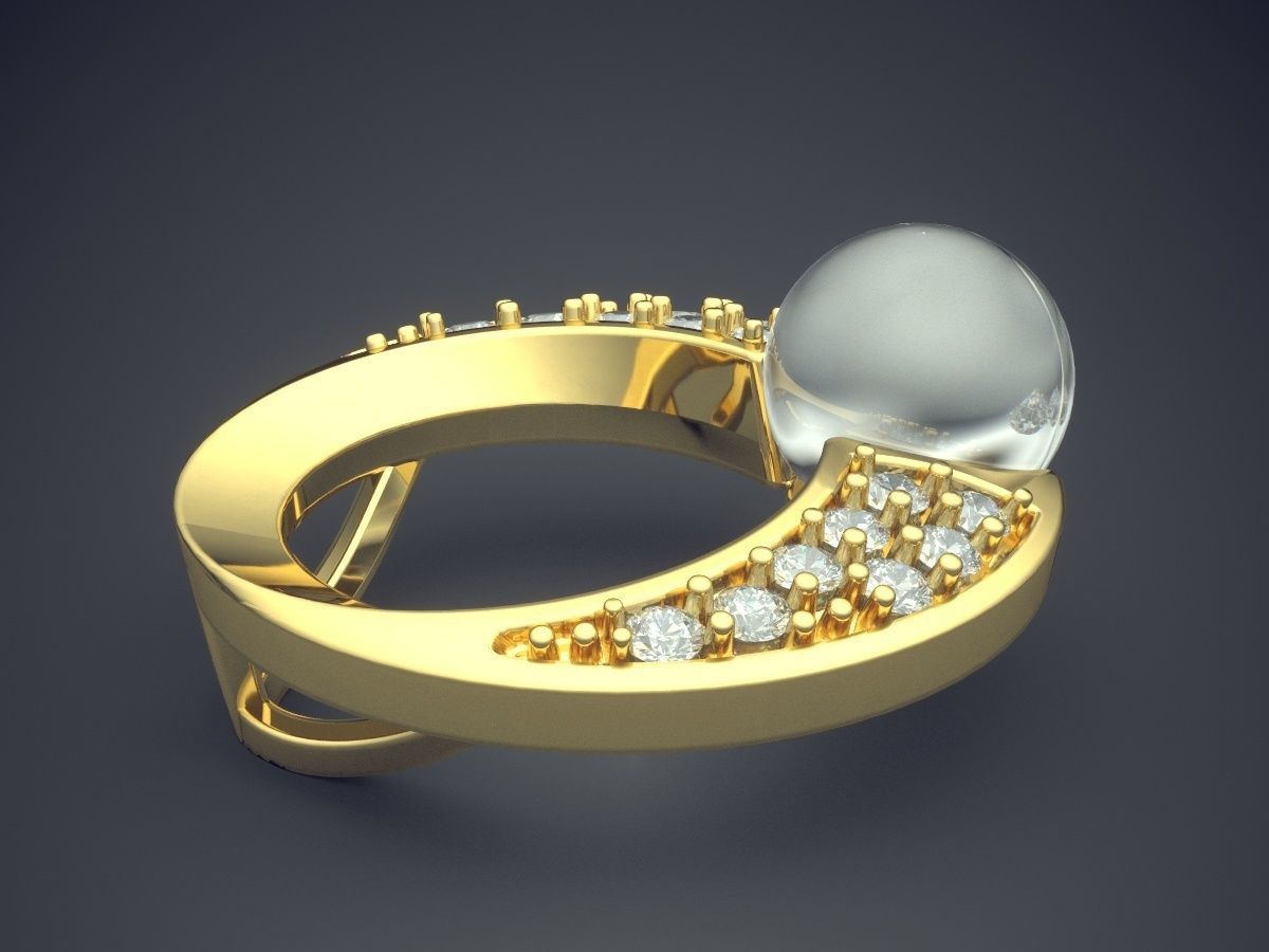 Unique Classic Minimal Design Pendant with Pearls 3D print model_3