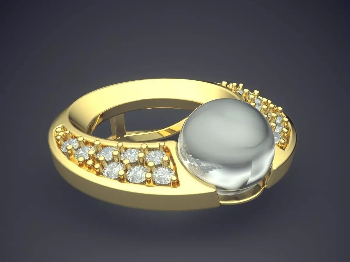 Unique Classic Minimal Design Pendant with Pearls 3D print model_0