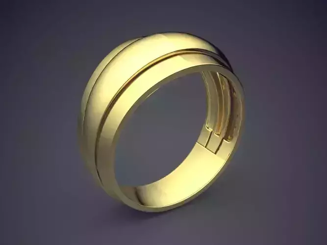 Futuristic Design Thick Engagement Ring for Men