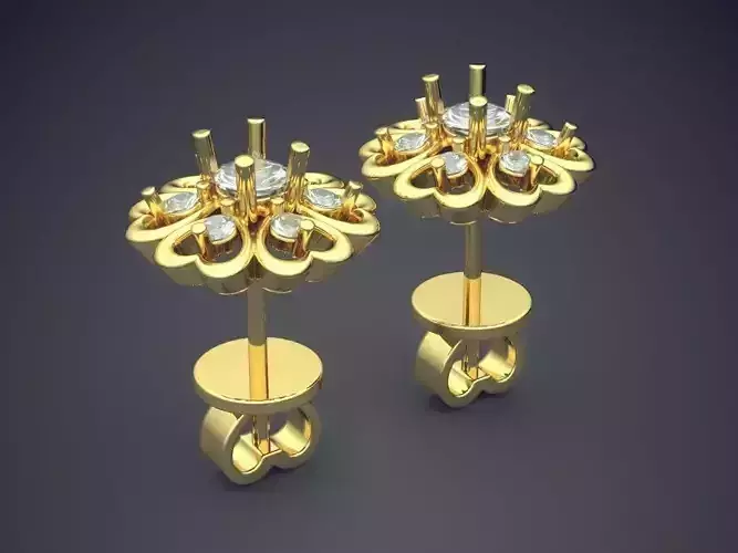 Fancy Extravagant Flower-Shaped Diamond-Earrings