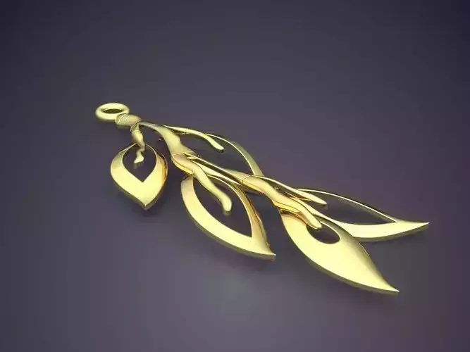 Simple Beautiful Minimalistic Leaf-Shaped Pendant