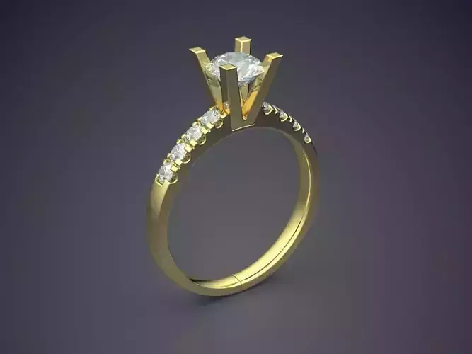 Elegant Fancy Engagement Ring with Small Diamonds