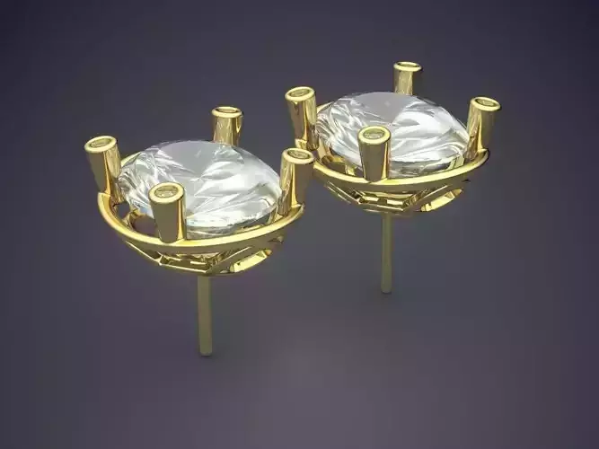 Simple Classic Golden Diamond-Earrings