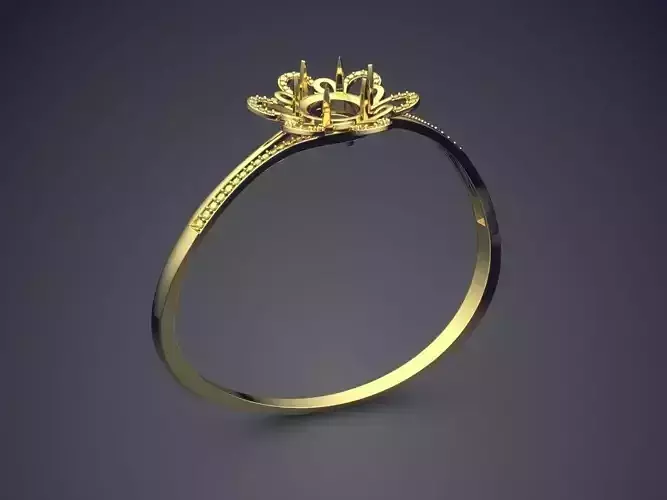 Simple Classic Lovely Flower-Detailed Engagement Ring