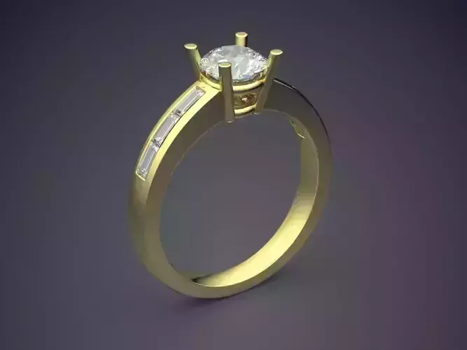 Precious Dainty Golden Engagement Ring with Small Diamonds
