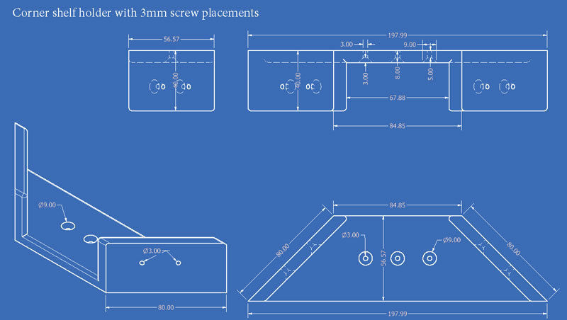 corner shelf brace fastener Free 3D print model_1