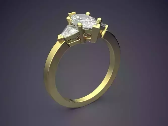 Glamorous Impressive Minimal Golden Engagement Ring With Diamond