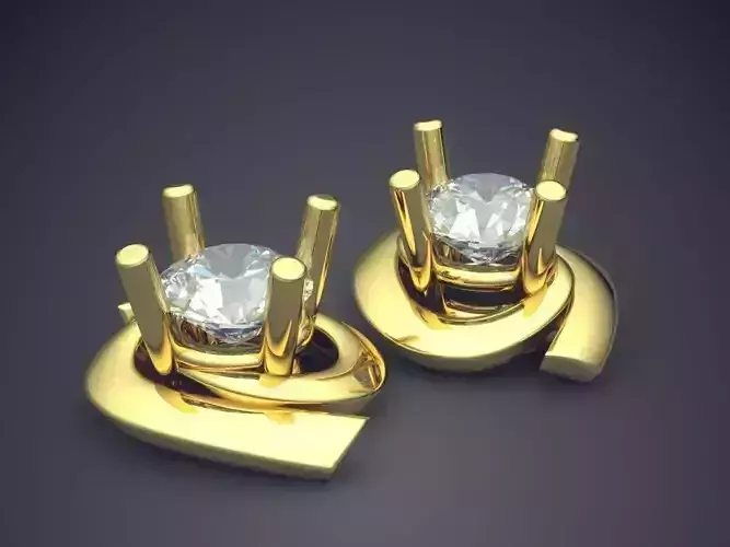 Magnificent Unique Detailed Earrings with Diamonds