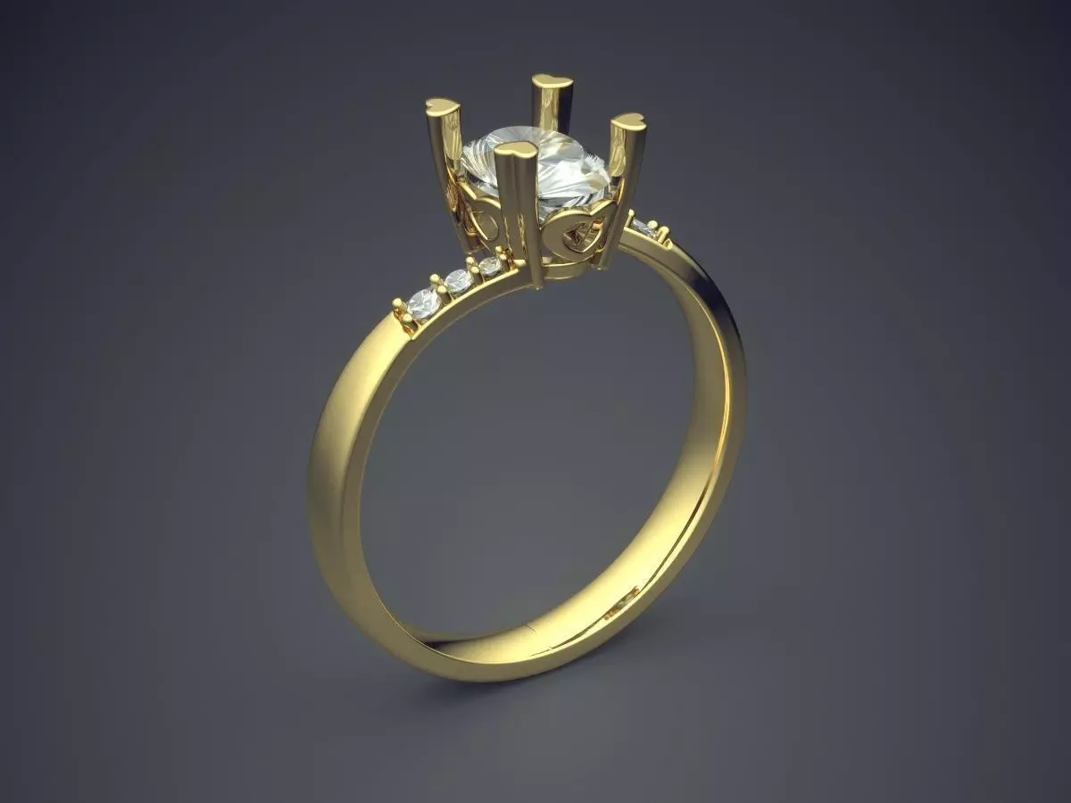 Beautiful Simple Minimal Diamond Ring Perfect for Engagement 3D print model_0