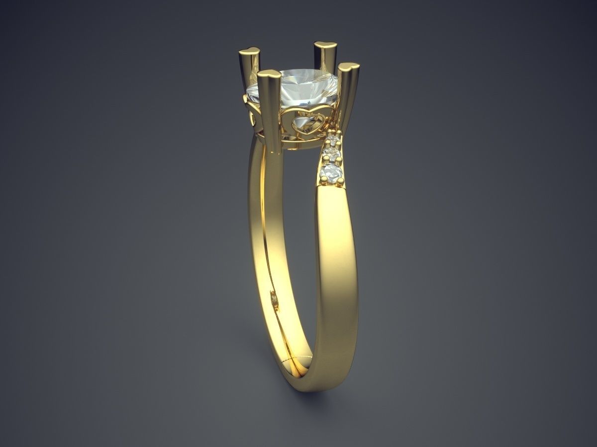 Beautiful Simple Minimal Diamond Ring Perfect for Engagement 3D print model_3