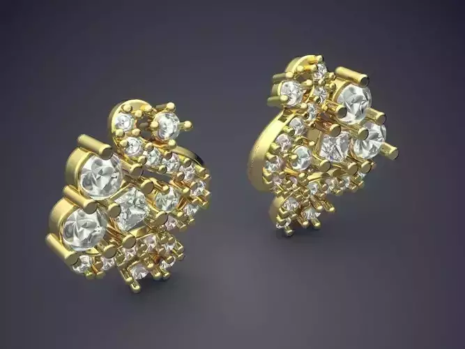 Super Unique Detailed Luxurious Earrings with Diamonds