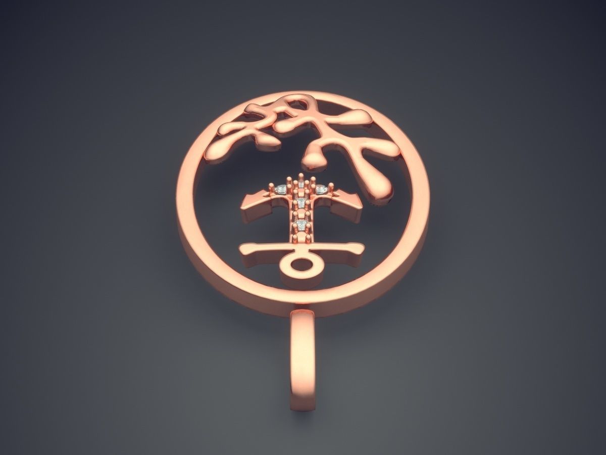 Cute Simple Minimal Sea Motif Pendant 3D print model_2