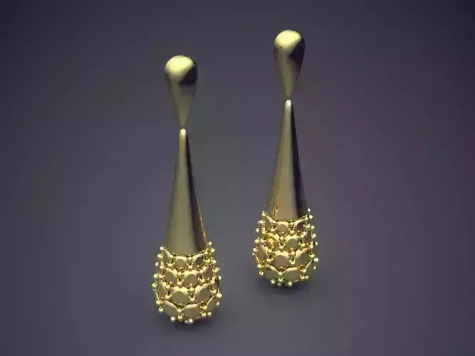 Simple Minimalistic Textured Raindrop-Shaped Earrings