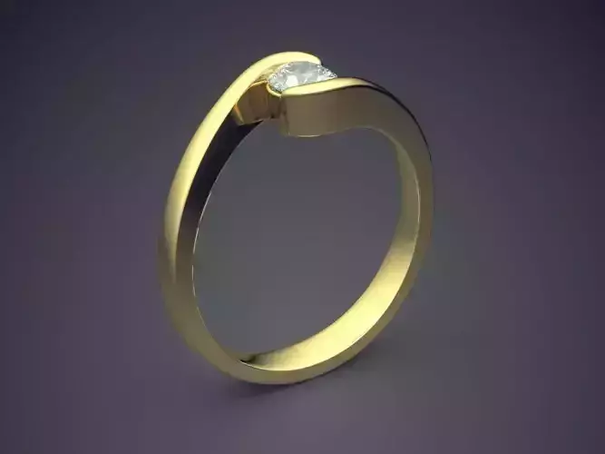 Simple Minimalistic Lovely Engagement Ring with Small Diamonds