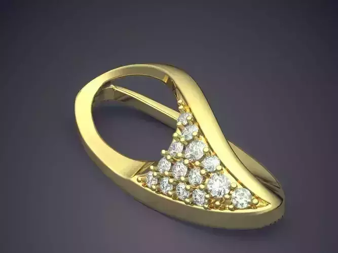 Modern Unique Shaped Diamond-Pendant