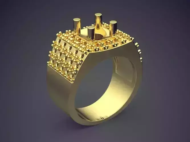 Unique Textured Elegant Luxurious Thick Man Ring