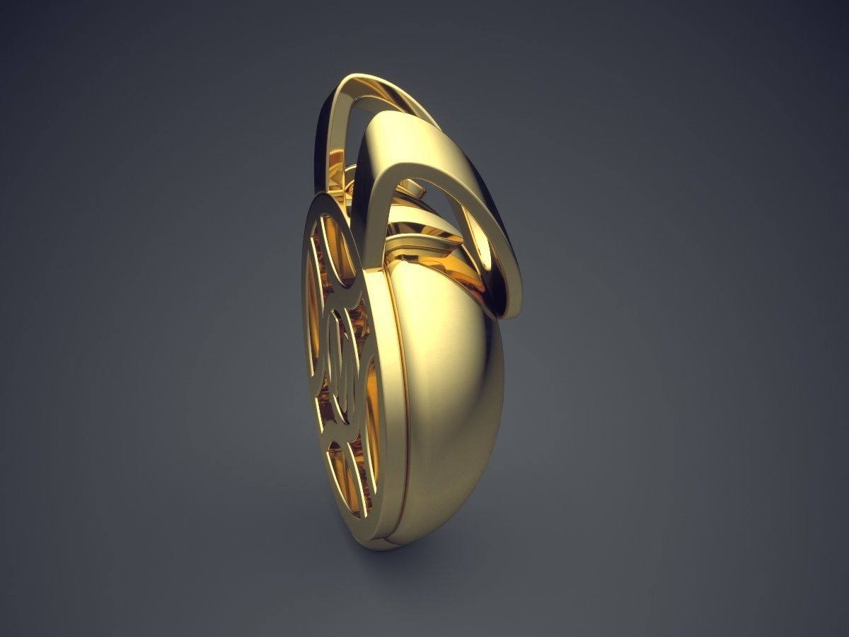 Modern Shaped Futuristic Design Pendant 3D print model_3