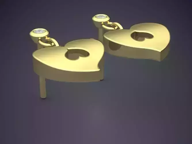 Beautiful Girly Heart-Shaped Simple Classic Earrings 