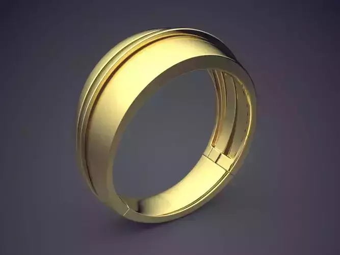 Simple Classic Golden Carved Thick Ring