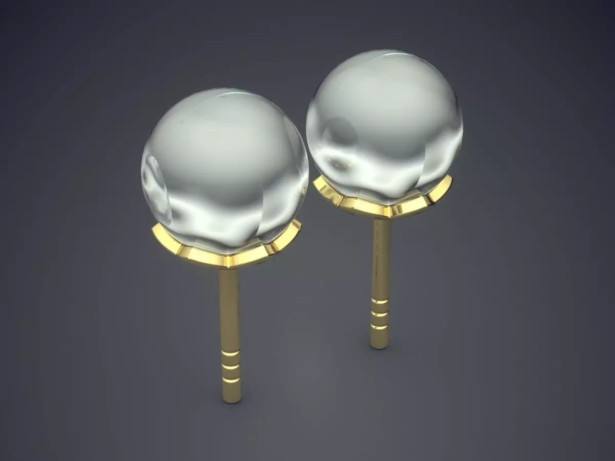 Simple Minimalistic Lovely Earrings with Pearls 3D print model_0